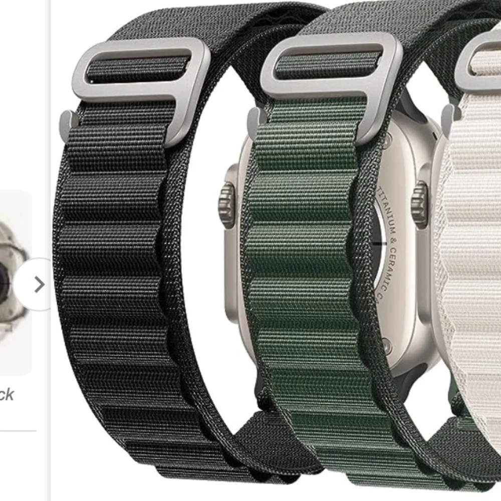 NWT GIROVO 2 Pack Alpine Loop Apple Watch Bands Black / Army Green
